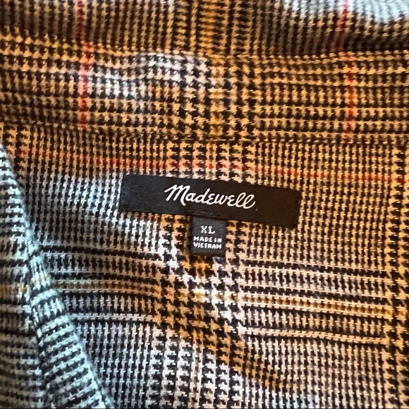 Madewell Grey Plaid Cotton Flannel Size XL - Picture 6 of 6